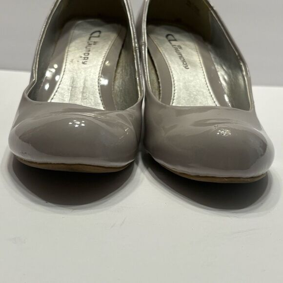 CL by Laundry Nima Patent Wedge Pump Grey Slip On 2.75” Heel Size 7.5 - Picture 3 of 16
